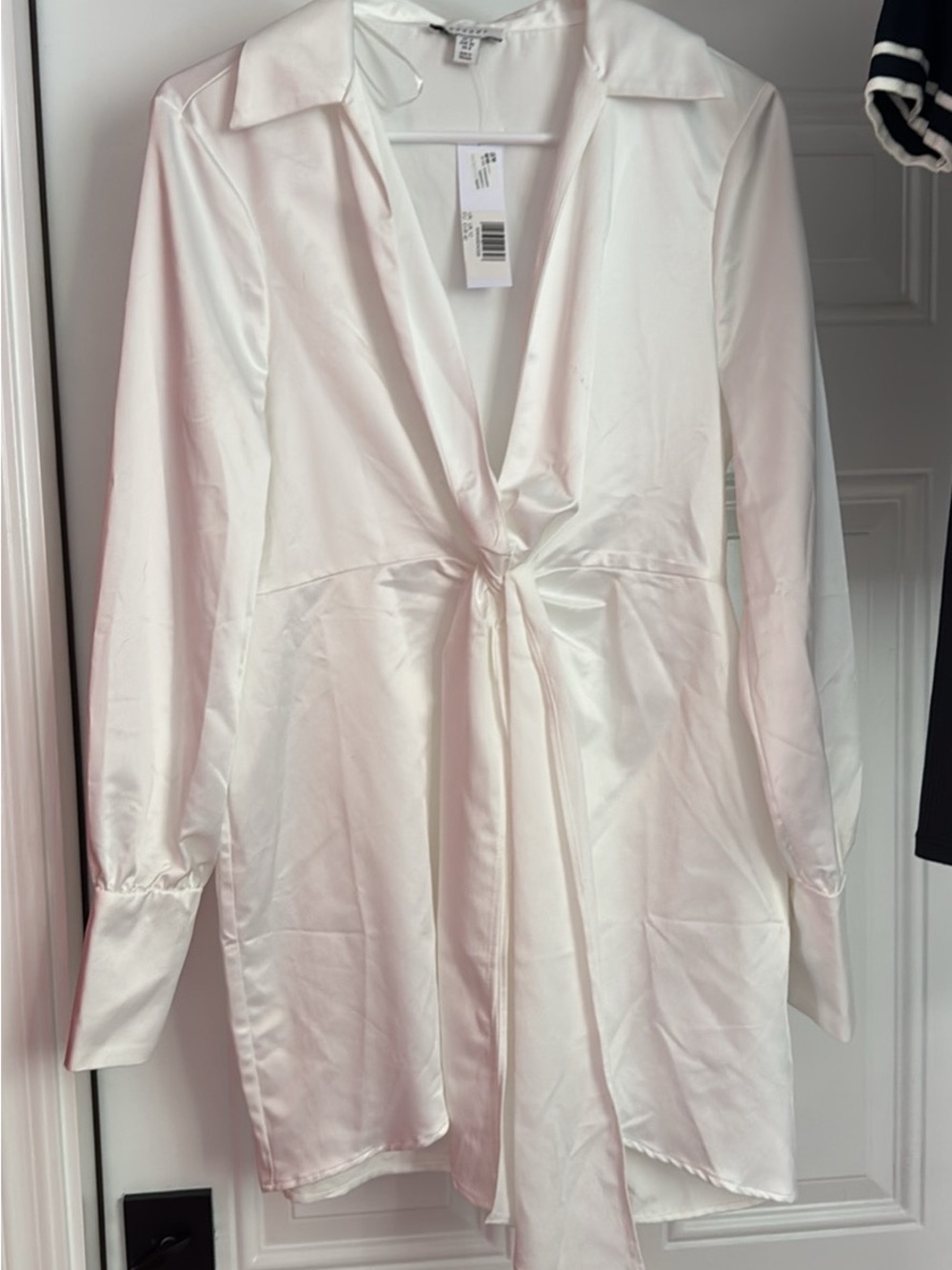 Topshop White Tie-Front Dress